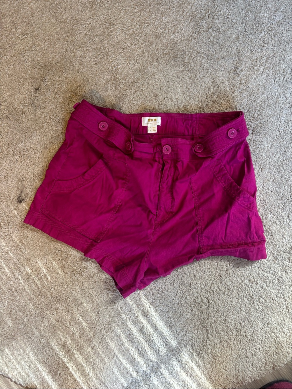 Anthropologie High-Waist Bright Magenta Shorts